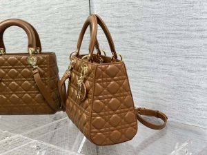 dior m0565 medium lady dior bag caramel cannage lambskin enamel hardware 06 luxibags.ru .jpg