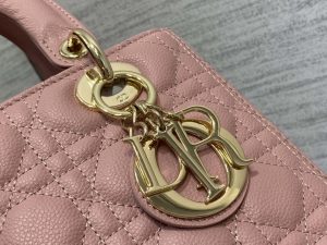 dior m0565 medium lady dior bag pink grained cannage calfskin gold 03 luxibags.ru .jpg
