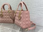 dior m0565 medium lady dior bag pink grained cannage calfskin gold 05 luxibags.ru .jpg