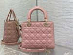 dior m0565 medium lady dior bag pink grained cannage calfskin gold 06 luxibags.ru .jpg