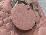 dior m0565 medium lady dior bag pink grained cannage calfskin silver 04 luxibags.ru .jpg