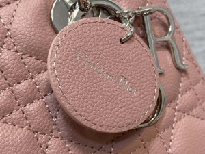 dior m0565 medium lady dior bag pink grained cannage calfskin silver 04 luxibags.ru .jpg