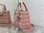 dior m0565 medium lady dior bag pink grained cannage calfskin silver 05 luxibags.ru .jpg