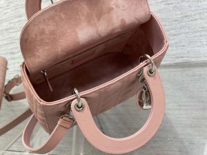 dior m0565 medium lady dior bag pink grained cannage calfskin silver 08 luxibags.ru .jpg