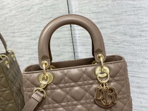 dior m0565 medium lady dior bag taupe cannage lambskin enamel hardware 02 luxibags.ru .jpg