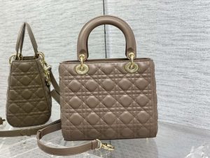 dior m0565 medium lady dior bag taupe cannage lambskin enamel hardware 05 luxibags.ru .jpg