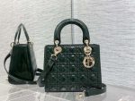 dior m0565 medium lady dior patent cannage calfskin bag dark green 01 luxibags.ru .jpg
