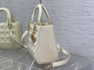 dior m0565 medium lady dior patent cannage calfskin bag white enamel hardware 04 luxibags.ru .jpg