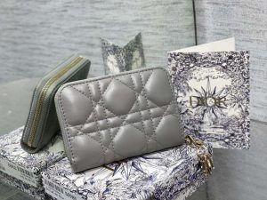 dior s0011 lady dior zipper card holder medium gray cannage lambskin 01 luxibags.ru .jpg