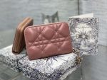 dior s0011 lady dior zipper card holder medium pink cannage lambskin 01 luxibags.ru .jpg