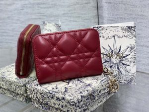 dior s0011 lady dior zipper card holder medium wine red cannage lambskin 01 luxibags.ru .jpg