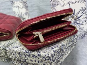 dior s0011 lady dior zipper card holder medium wine red cannage lambskin 05 luxibags.ru .jpg