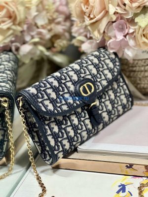 dior s5703 bobby east west pouch with chain blue dior oblique jacquard 002 luxibags.ru .jpg