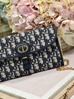 dior s5703 bobby east west pouch with chain blue dior oblique jacquard 007 luxibags.ru .jpg