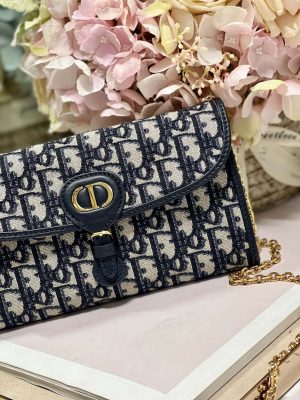 dior s5703 bobby east west pouch with chain blue dior oblique jacquard 007 luxibags.ru .jpg
