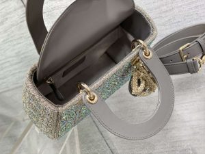 dior small lady bag lambskin m0538 limited edition heavy industry beads gray 008 luxibags.ru .jpg