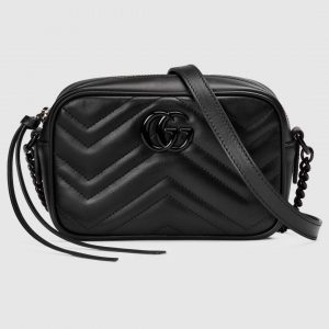 gucci 634936 gg marmont mini shoulder bag black matelass chevron leather 1 luxibags.ru .jpg