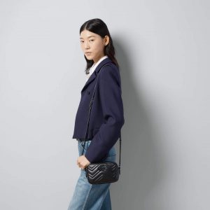 gucci 634936 gg marmont mini shoulder bag black matelass chevron leather 12 luxibags.ru .jpg