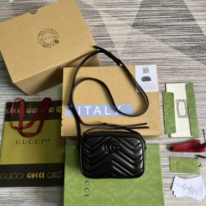 gucci 634936 gg marmont mini shoulder bag black matelass chevron leather 3 luxibags.ru .jpg