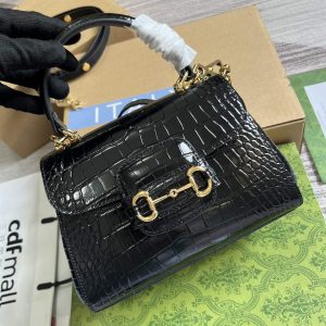 gucci 703848 gucci horsebit 1955 mini bag black crocodile leather 3 luxibags.ru .jpg