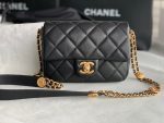 hanel as3369 small flap bag shiny calfskin gold tone metal black 02 luxibags.ru .jpg