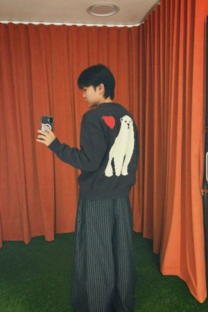 human made navy sweater white bear 3